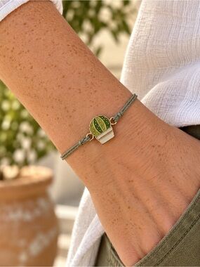 BOGO Pura Vida Green Cactus Charm Bracelet